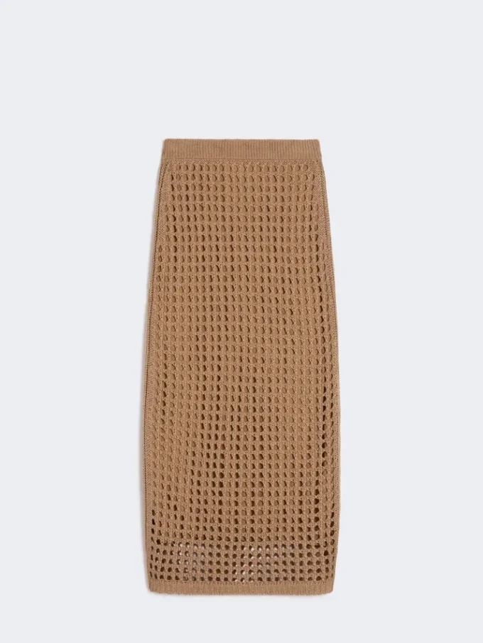 Katoenen rok met mesh, desert
