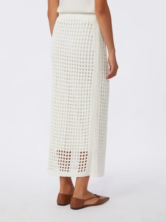 Katoenen rok met mesh, optisch wit Katoenen rok met mesh, optisch wit