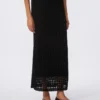 Katoenen rok met mesh, zwart