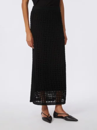 Katoenen rok met mesh, zwart Katoenen rok met mesh, zwart