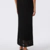 Katoenen rok met mesh, zwart