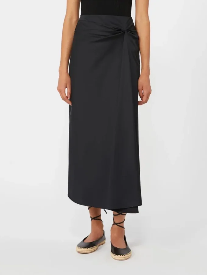 Katoenen satijnen rok, zwart Katoenen satijnen rok, zwart