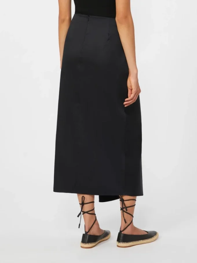 Katoenen satijnen rok, zwart Katoenen satijnen rok, zwart