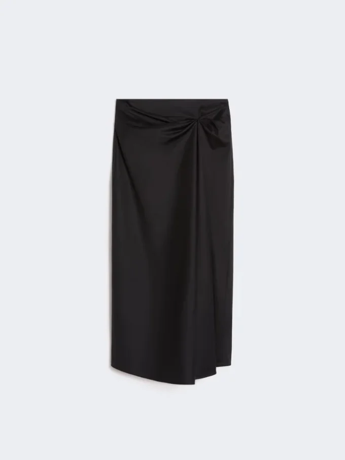 Katoenen satijnen rok, zwart Katoenen satijnen rok, zwart