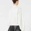 Katoenen stretch-sweatshirt, ivoorkleurig