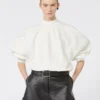 Katoenen stretch-sweatshirt, ivoorkleurig