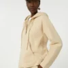 Katoenen sweatshirt met rits, zandkleur