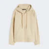 Katoenen sweatshirt met rits, zandkleur