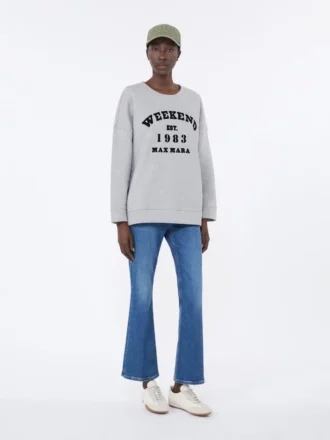 Katoenen sweatshirt met ronde hals, lichtgrijs Katoenen sweatshirt met ronde hals, lichtgrijs