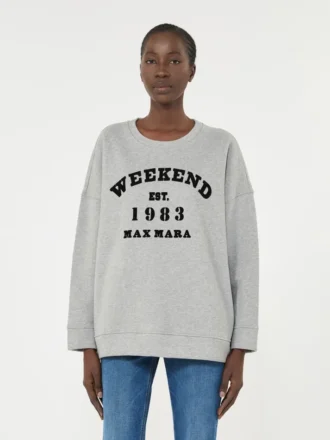 Katoenen sweatshirt met ronde hals, lichtgrijs Katoenen sweatshirt met ronde hals, lichtgrijs