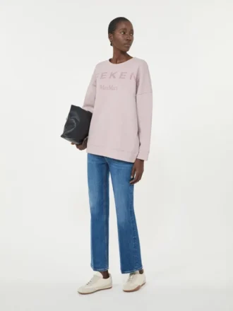Katoenen sweatshirt met ronde hals, lila Katoenen sweatshirt met ronde hals, lila