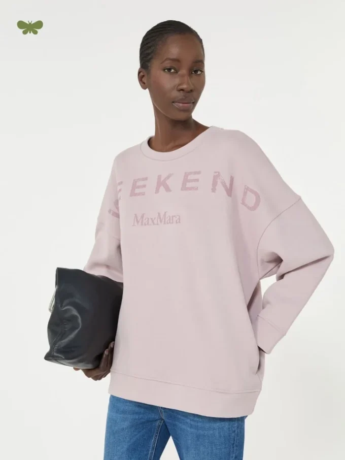 Katoenen sweatshirt met ronde hals, lila Katoenen sweatshirt met ronde hals, lila
