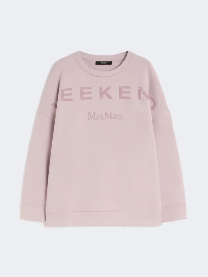 Katoenen sweatshirt met ronde hals, lila Katoenen sweatshirt met ronde hals, lila