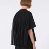 Katoenen T-shirt met geplooide achterkant, zwart Katoenen T-shirt met geplooide achterkant, zwart