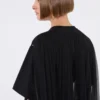Katoenen T-shirt met geplooide achterkant, zwart Katoenen T-shirt met geplooide achterkant, zwart