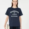 Katoenen T-shirt met grafische print, marineblauw Katoenen T-shirt met grafische print, marineblauw