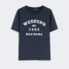 Katoenen T-shirt met grafische print, marineblauw Katoenen T-shirt met grafische print, marineblauw