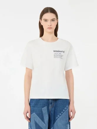 Katoenen T-shirt met grafische print, wit