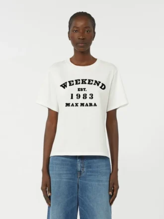 Katoenen T-shirt met grafische print, wit