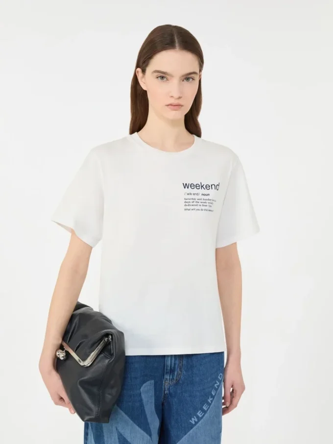 Katoenen T-shirt met grafische print, wit Katoenen T-shirt met grafische print, wit