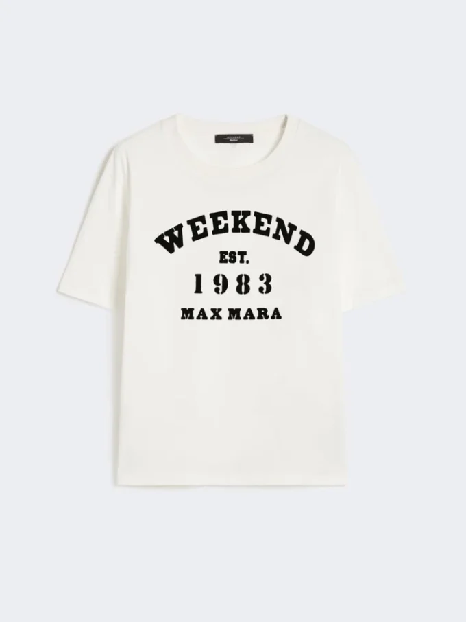 Katoenen T-shirt met grafische print, wit Katoenen T-shirt met grafische print, wit