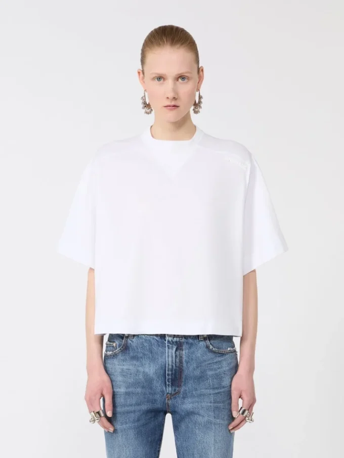 Katoenen T-shirt, optisch wit Katoenen T-shirt, optisch wit