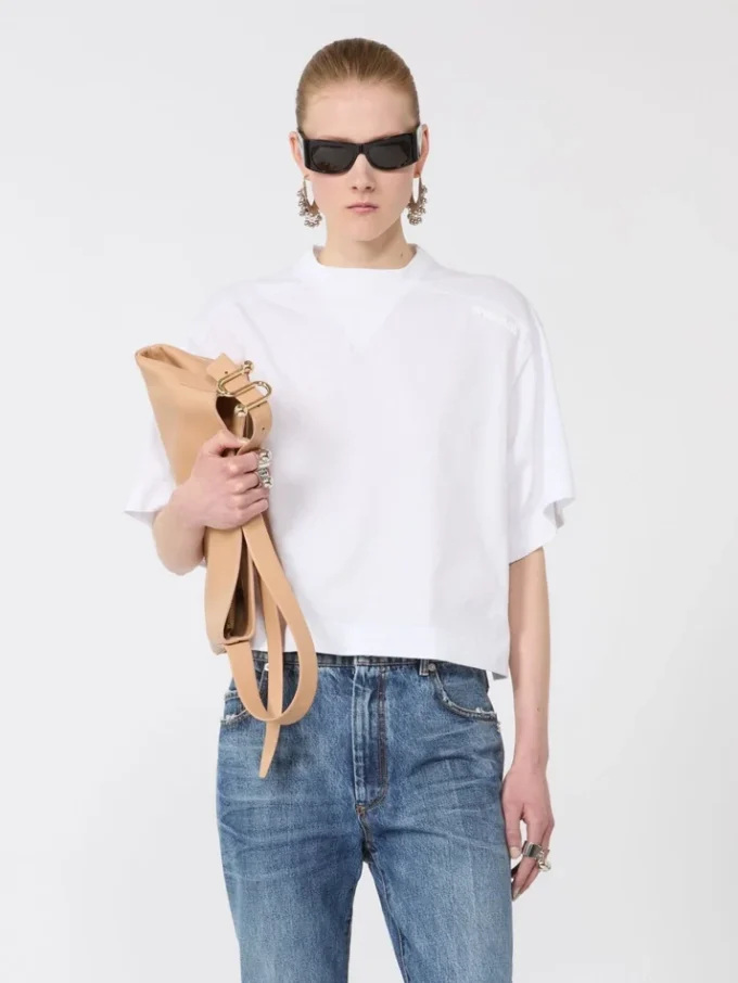 Katoenen T-shirt, optisch wit Katoenen T-shirt, optisch wit