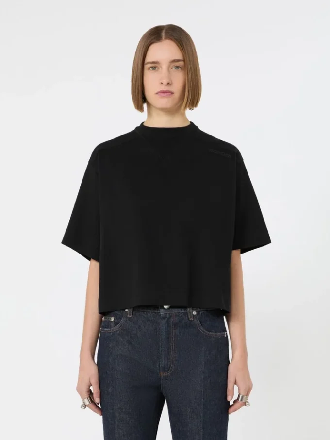 Katoenen T-shirt, zwart Katoenen T-shirt, zwart