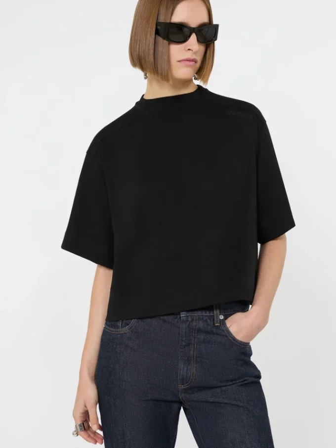 Katoenen T-shirt, zwart Katoenen T-shirt, zwart