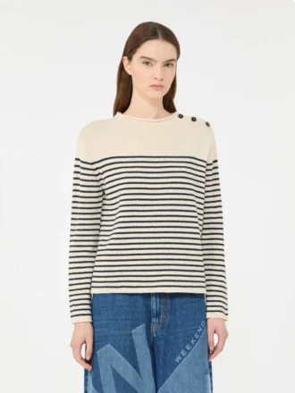 Katoenen trui met relaxte pasvorm, marineblauw