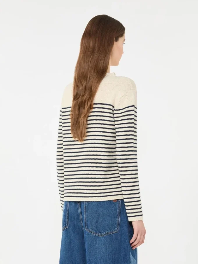 Katoenen trui met relaxte pasvorm, marineblauw