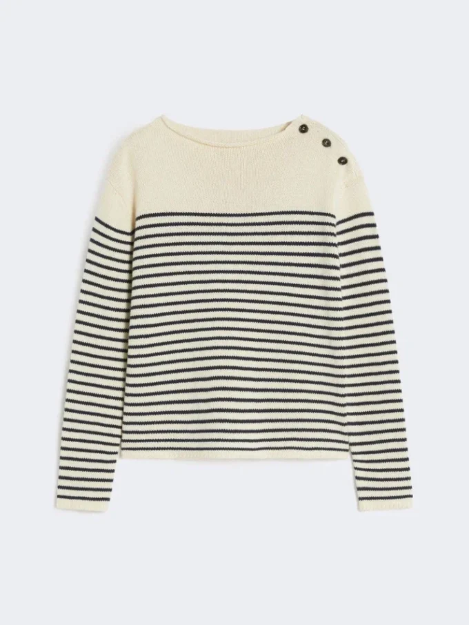 Katoenen trui met relaxte pasvorm, marineblauw