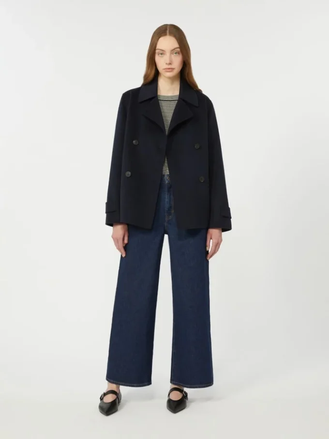 Katoenen trui met ronde hals, marineblauw