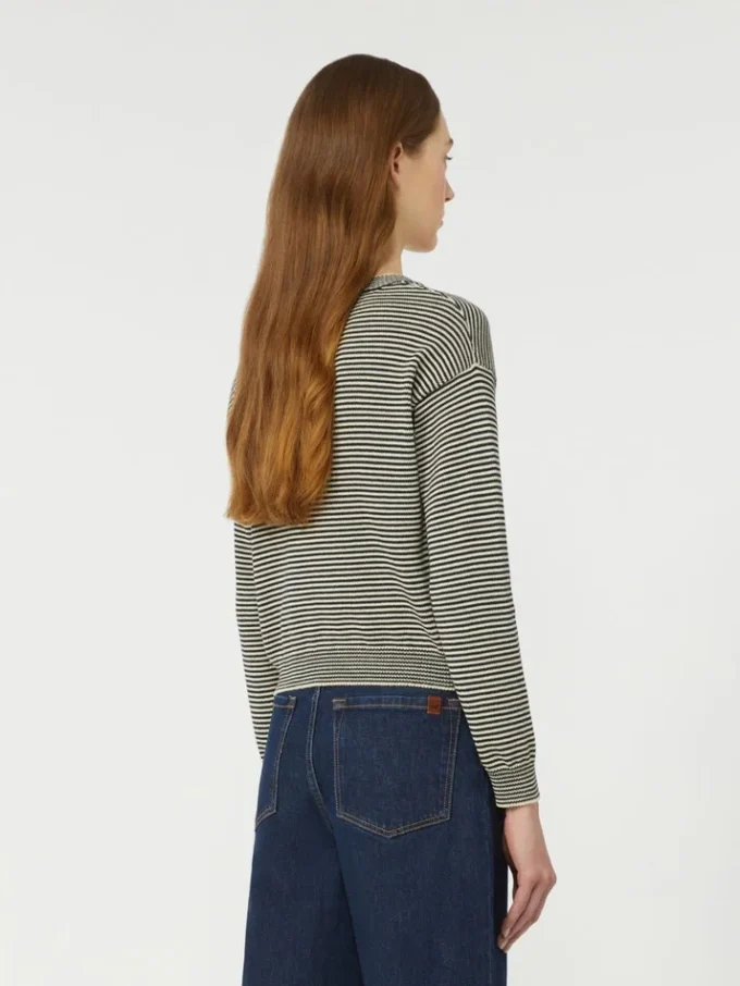 Katoenen trui met ronde hals, marineblauw