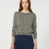 Katoenen trui met ronde hals, marineblauw