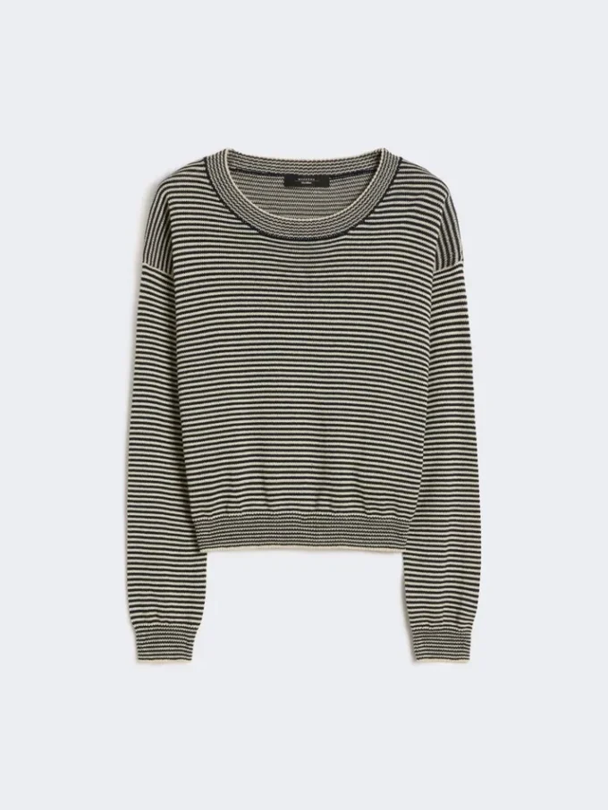 Katoenen trui met ronde hals, marineblauw