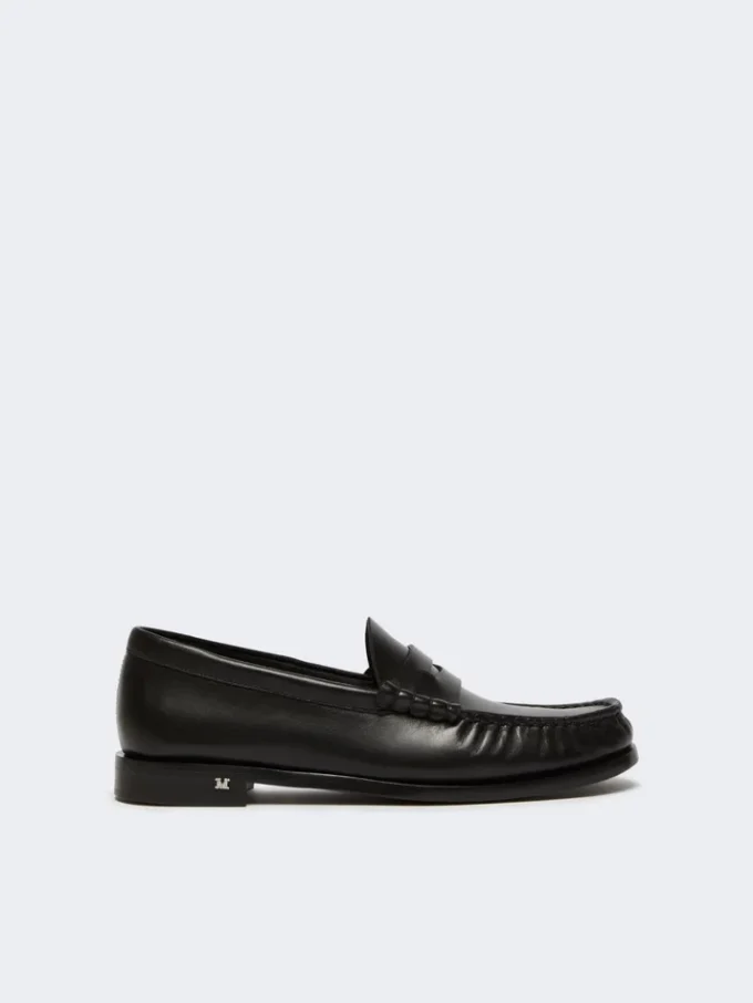 Klassieke leren mocassins, zwart