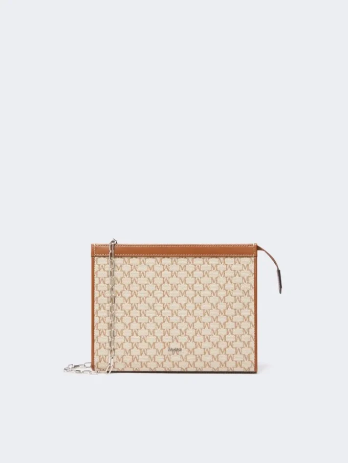 Klein zakje van katoenjacquard, hazelnootbruin