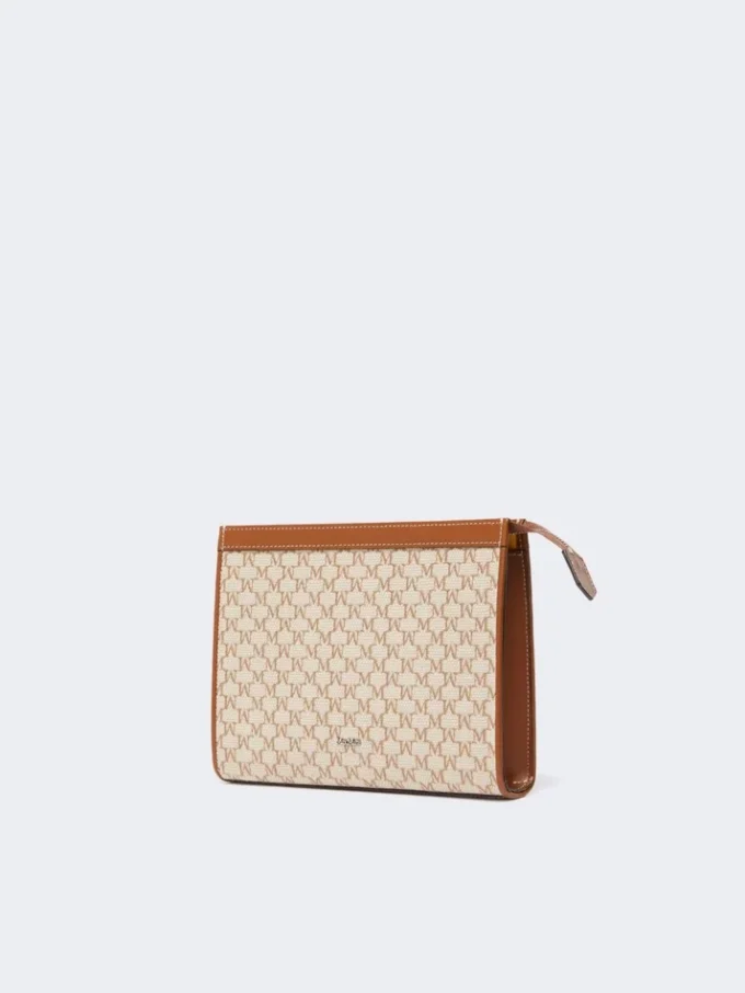 Klein zakje van katoenjacquard, hazelnootbruin