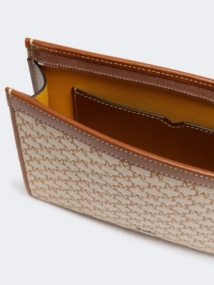 Klein zakje van katoenjacquard, hazelnootbruin
