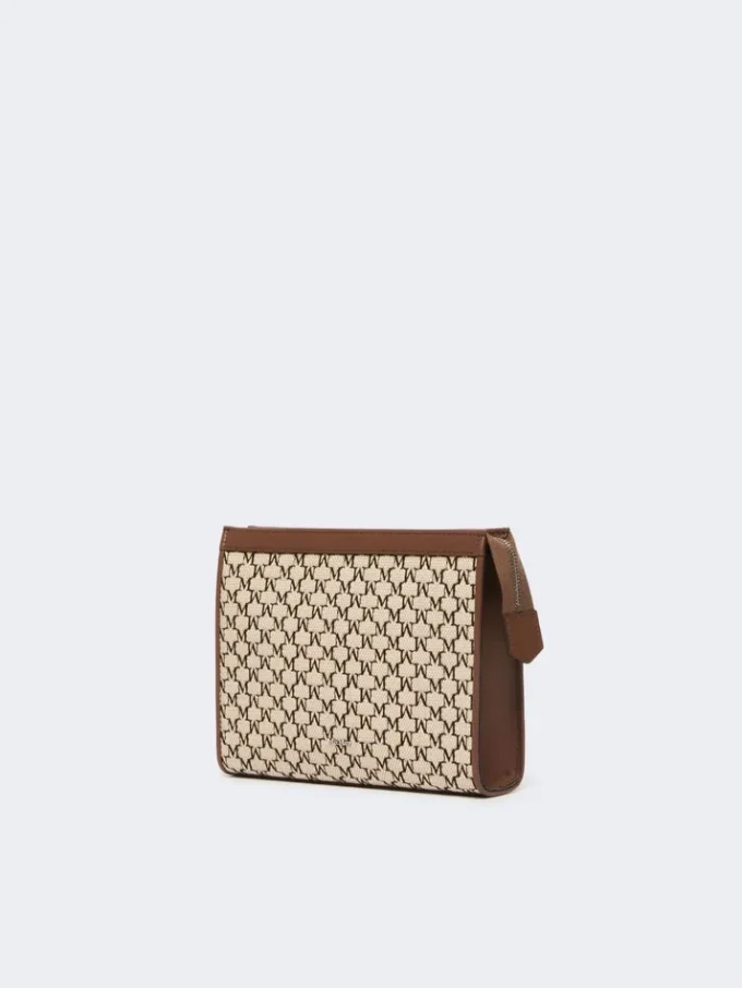 Klein zakje van katoenjacquard, zwart