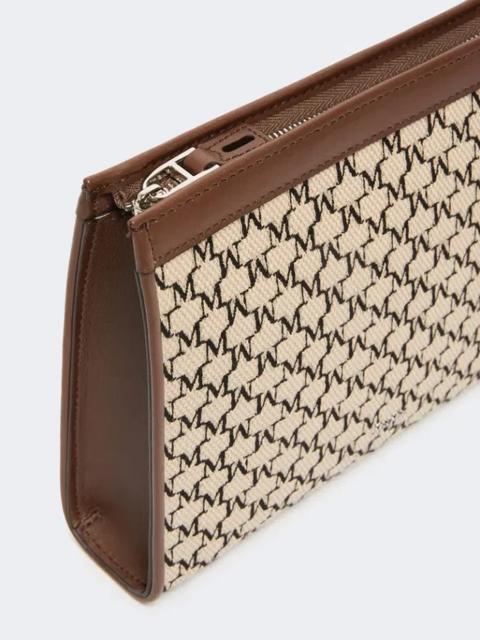 Klein zakje van katoenjacquard, zwart
