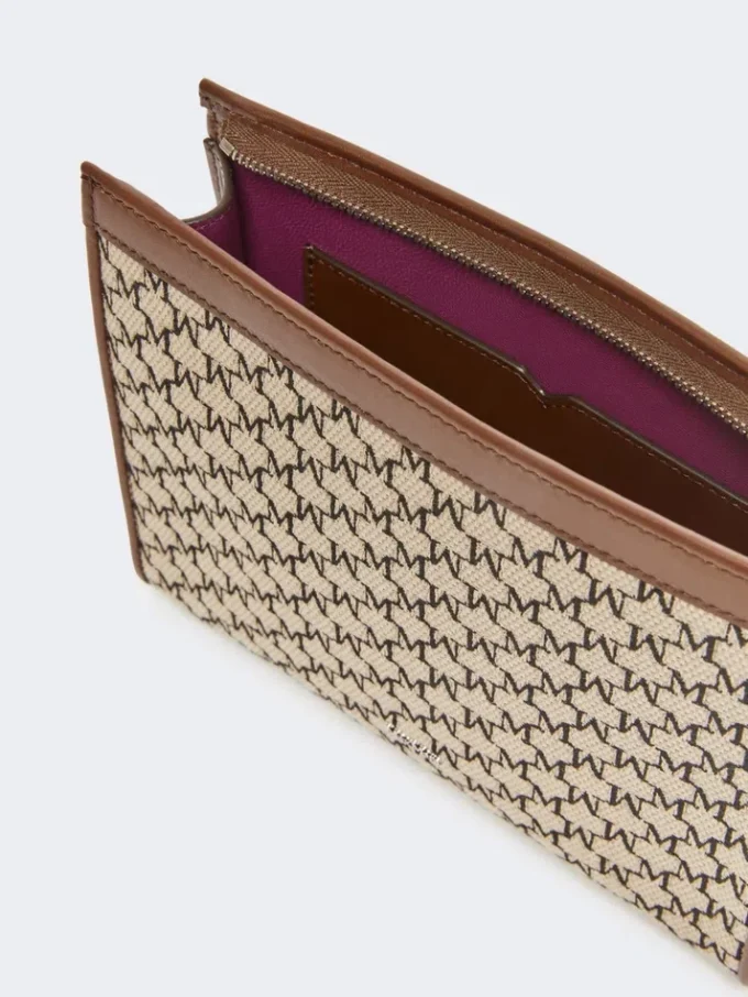 Klein zakje van katoenjacquard, zwart