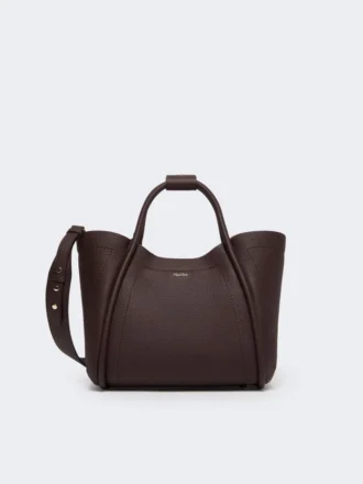 Kleine leren tas in marineblauw, bordeaux