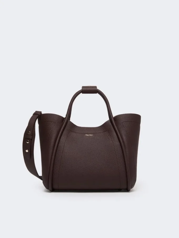 Kleine leren tas in marineblauw, bordeaux Kleine leren tas in marineblauw, bordeaux