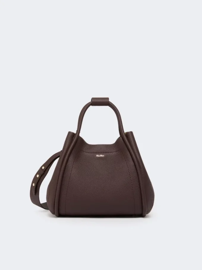 Kleine leren tas in marineblauw, bordeaux Kleine leren tas in marineblauw, bordeaux