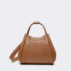 Kleine leren tas in marineblauw, bruin-brons Kleine leren tas in marineblauw, bruin-brons