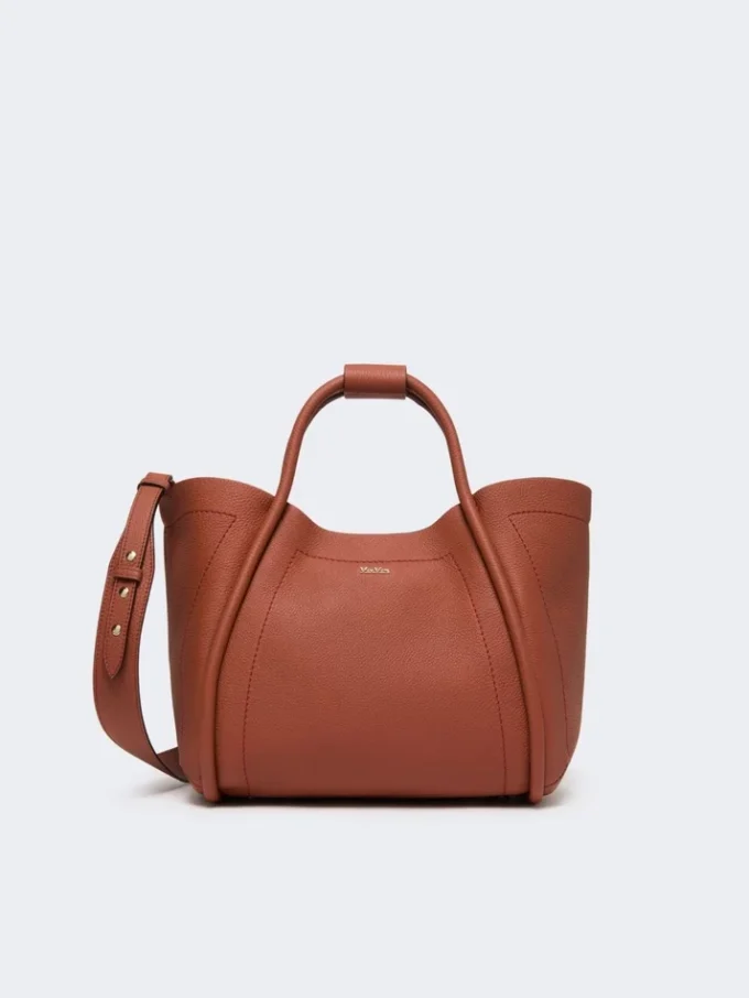 Kleine leren tas in marineblauw, roestkleur Kleine leren tas in marineblauw, roestkleur