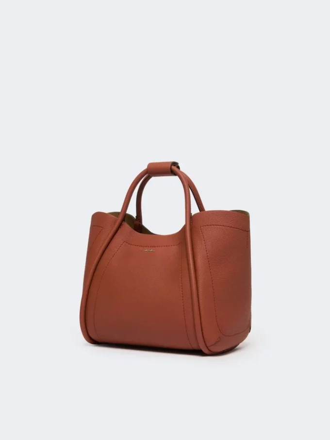 Kleine leren tas in marineblauw, roestkleur Kleine leren tas in marineblauw, roestkleur