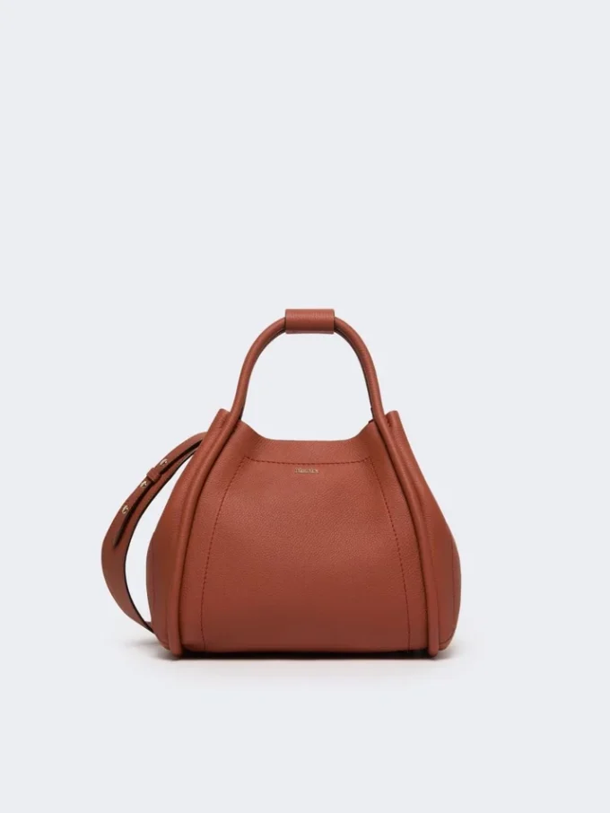 Kleine leren tas in marineblauw, roestkleur Kleine leren tas in marineblauw, roestkleur